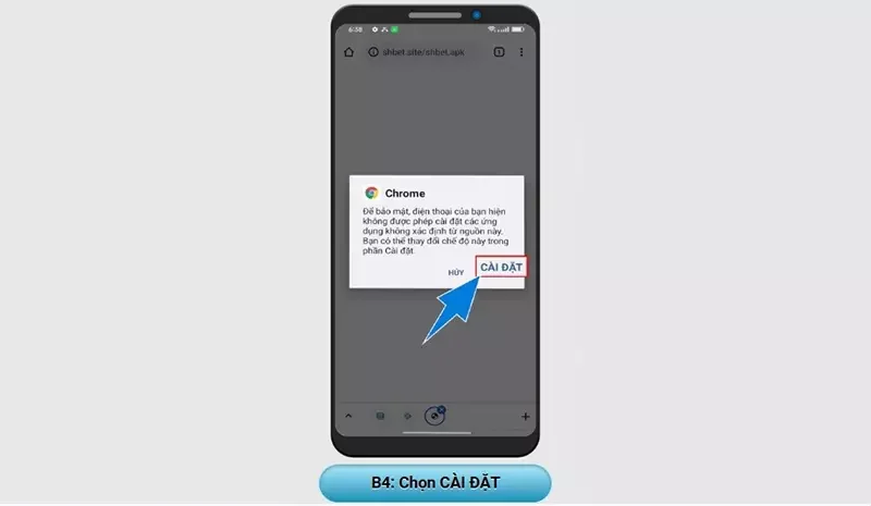 Cần cấp quyền để app SHBET được tải về thành công