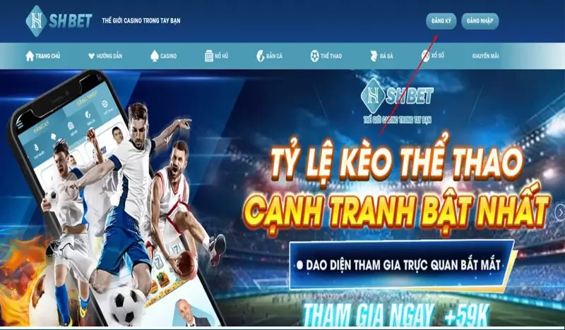 Bước 2: Chọn mục “Đăng ký” nằm bên phải tại trang chủ